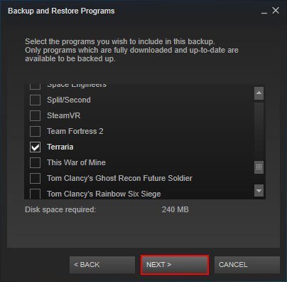 Backup Steam Games